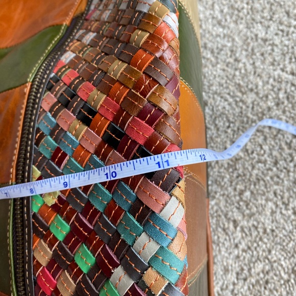 AmeriLeather Y2K Colton Patchwork Leather Hobo Bag Tote - Picture 4 of 8